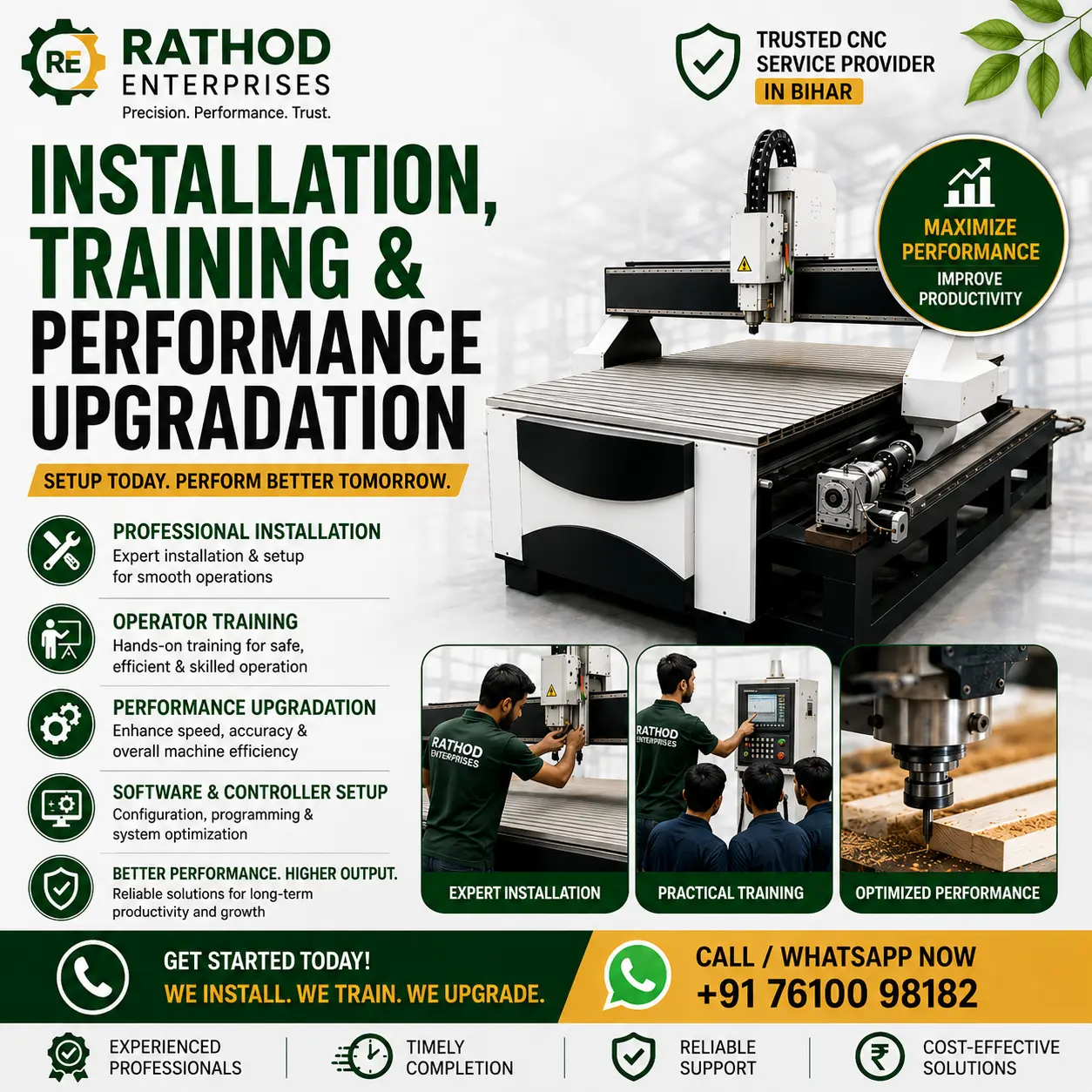CNC Machine Installation, Training & Performance Upgradation Services in Bihar