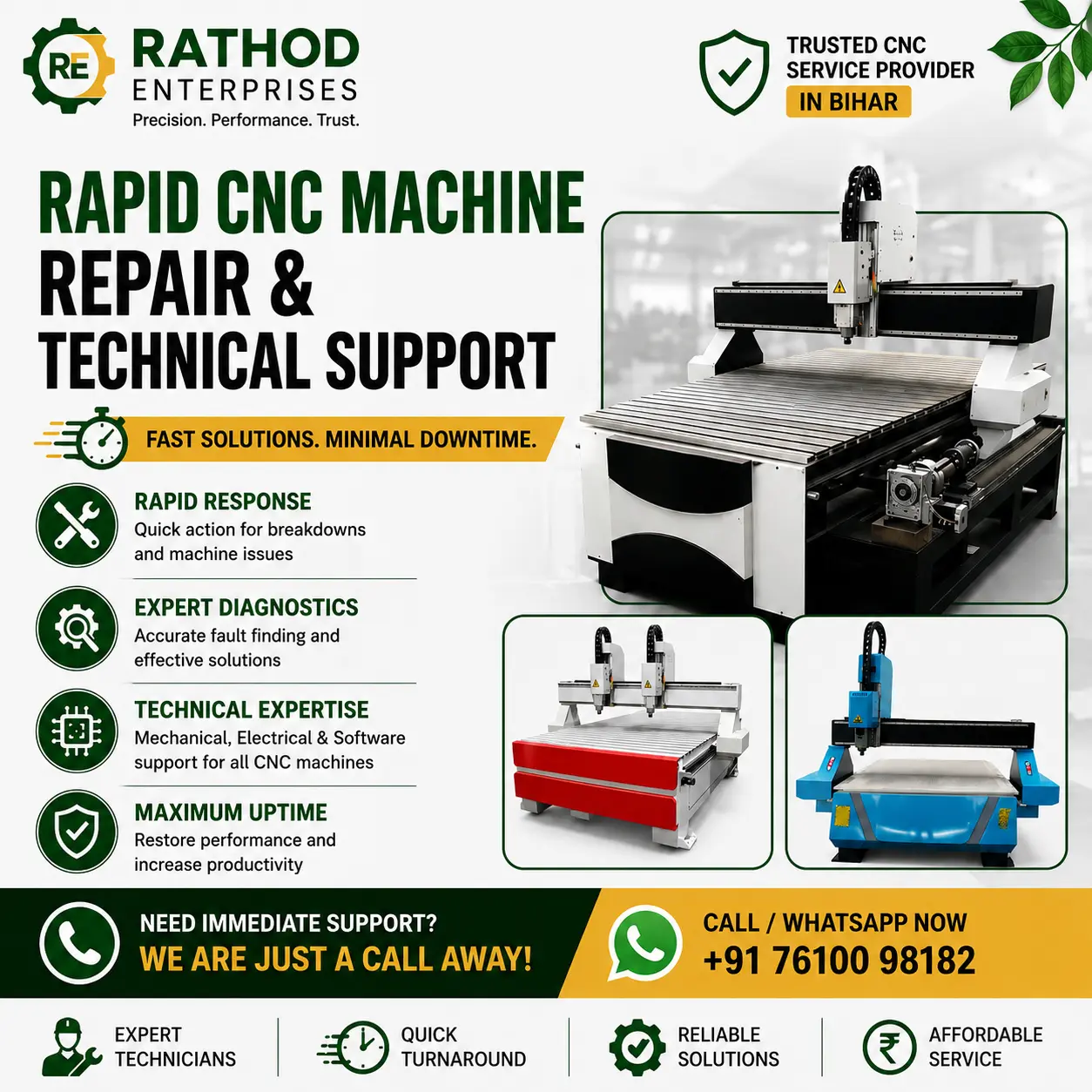 Rapid CNC Machine Repair & Technical Support Services in Bihar